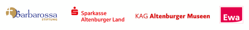 Logos der Barbarossa-Stiftung, der Sparkasse Altenburger Land, der Altenburger Museen und der Energie- und Wasserversorgung Altenburg